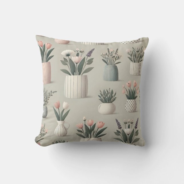 Hübsche gepunktete Pflanze Druckdesign Kissen (Vorderseite)