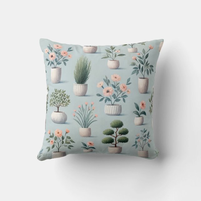 Hübsche gepunktete Pflanze Druckdesign Kissen (Rückseite)
