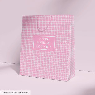Hübsche Geschenktüte Rosa Karo Benutzername Akzent