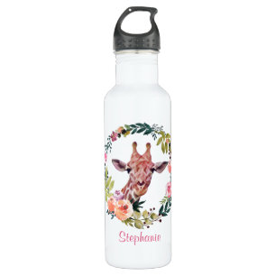 Hübsche Giraffe Wasserfarbe Personalisiert Edelstahlflasche