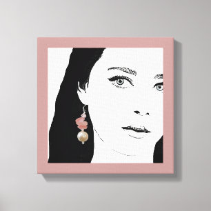 Hübsche Girl-Fashion-Illustration niedlich Leinwanddruck
