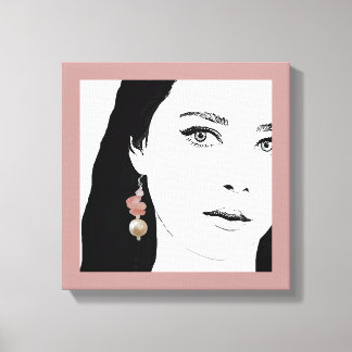 Hübsche Girl-Fashion-Illustration niedlich Leinwanddruck