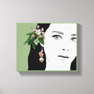 Hübsche Girl-Fashion-Illustration niedlich Leinwanddruck