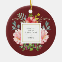 Hübsche Girly Blume Baby's First Christmas