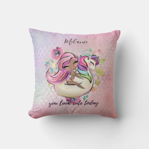 Hübsche Girly IHR SEHEN NIEDLICHEN HEUTE Einhorn R Kissen
