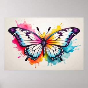 Hübsche Girly Vintag Butterfly Illustration Art Poster