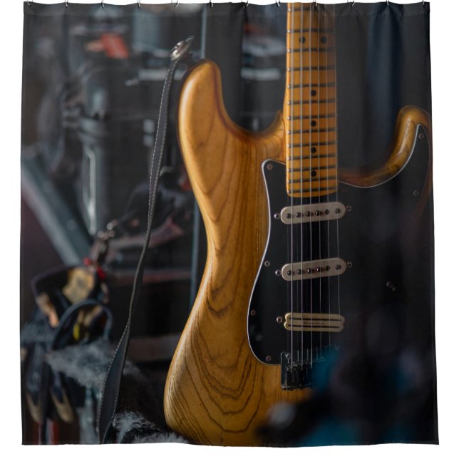 Hübsche Gitarre Duschvorhang (Vorderseite)