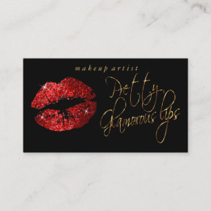 Hübsche glamouröse Lippen - Roter Glitzer und Go Visitenkarte