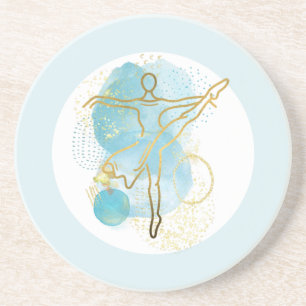 Hübsche Gold-Ballerina Aquarell-Abstrakt Getränkeuntersetzer