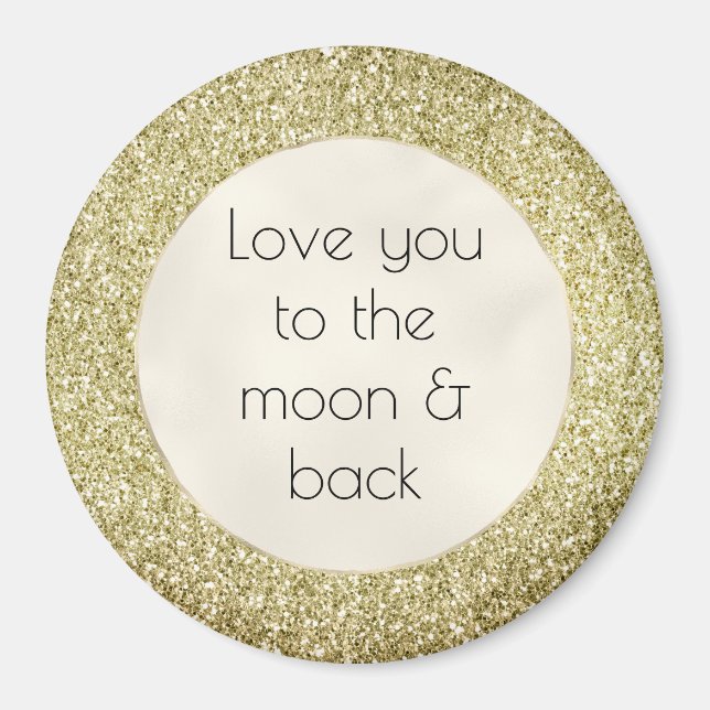 Hübsche Gold Glitzy Glitzer Liebe Magnet (Vorne)