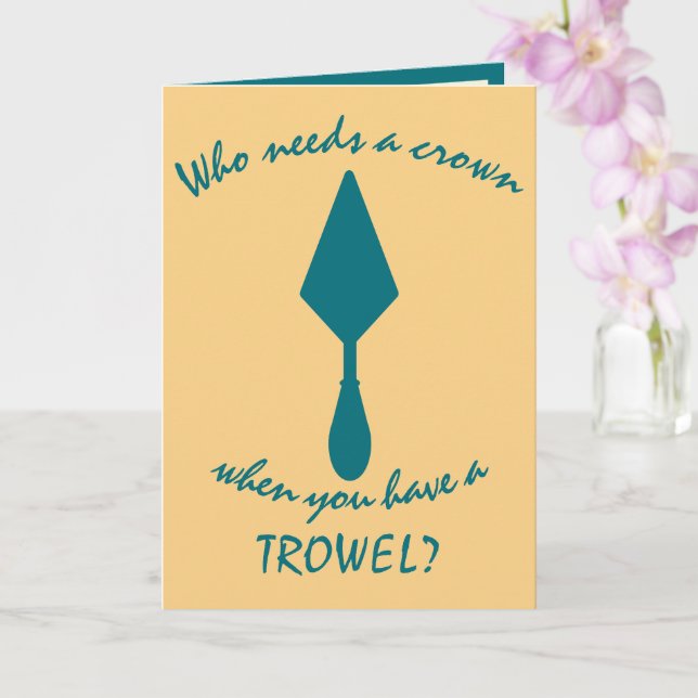Hübsche Gold- und Aquamarine Archäologe Trowel Car Karte (Orchidee)