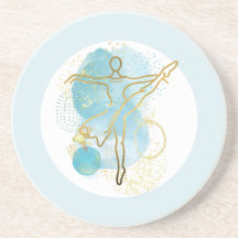 Hübsche Goldballerina Wasserfarbe Abstrakt