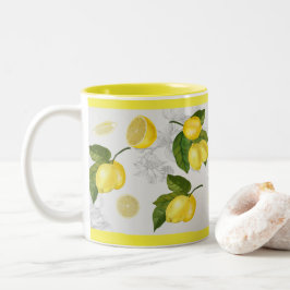 Hübsche Graue und gelbe Lemon-Tasse Zweifarbige Tasse