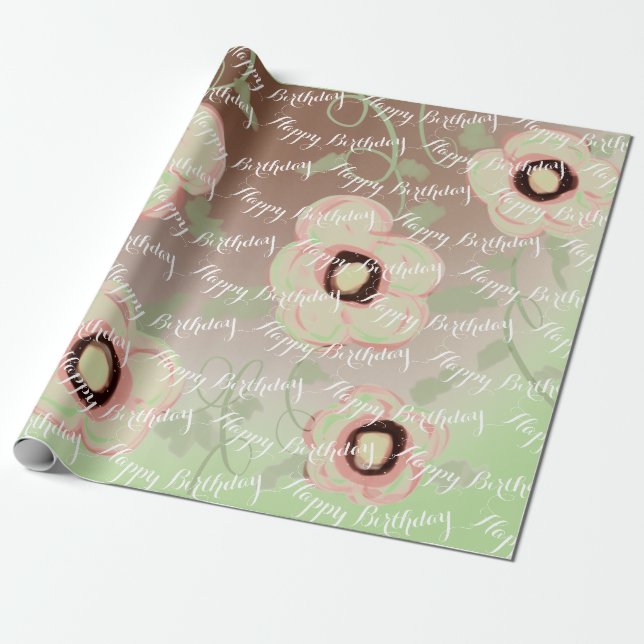 Hübsche Großflower-Geschenkwrap Geschenkpapier (Ungerollt)