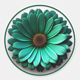 Hübsche grüne Blume #1 Runder Aufkleber
