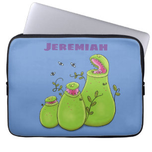 Hübsche grüne Fleischfresser-Pflanze Cartoon Laptopschutzhülle