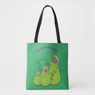 Hübsche grüne Fleischfresser-Pflanze Cartoon Tasche