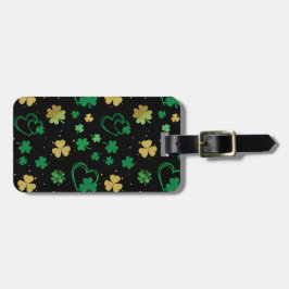 HÜBSCHE GRÜNE & GOLD IRISH KLEEBLÄTTER & HERZEN GEPÄCKANHÄNGER