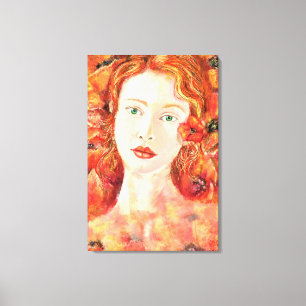 Hübsche, grüne, Mit Augen Canvas-Leinwand Leinwanddruck