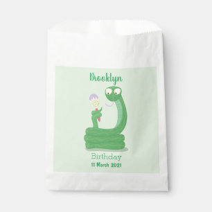 Hübsche grüne Schlange mit Maraca-Cartoon Geschenktütchen