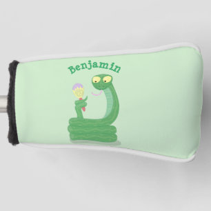 Hübsche grüne Schlange mit Maraca-Cartoon Golf Headcover