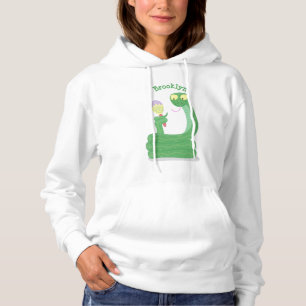 Hübsche grüne Schlange mit Maraca-Cartoon Hoodie