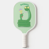 Hübsche grüne Schlange mit Maraca-Cartoon