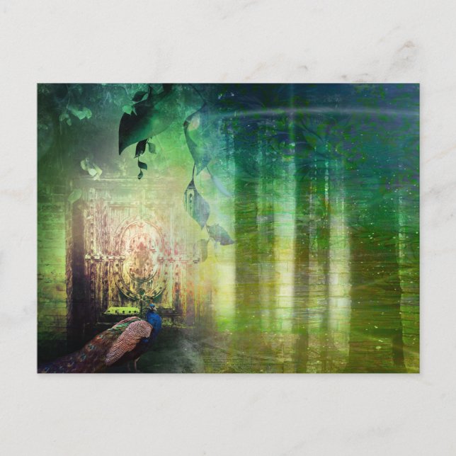 Hübsche grüne Tore des Paradies Pfauenwald Postkarte (Vorderseite)