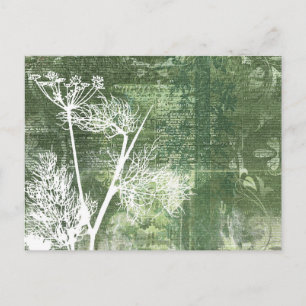 Hübsche grüne und weiße Lüster Vintage Samen Postkarte