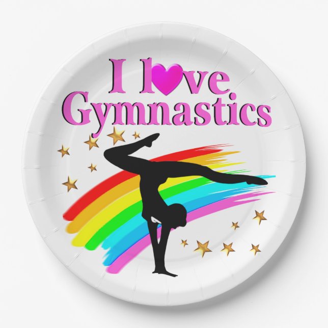 HÜBSCHE GYMNASTIK-CHAMPION PAPPTELLER (Vorderseite)