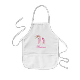 Hübsche Hand Drawn Pink Unicorn Kid's Schürze HP