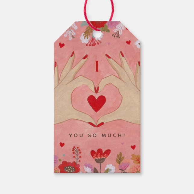Hübsche Hände in der Liebe Signieren Valentin Geschenkanhänger (Vorderseite)