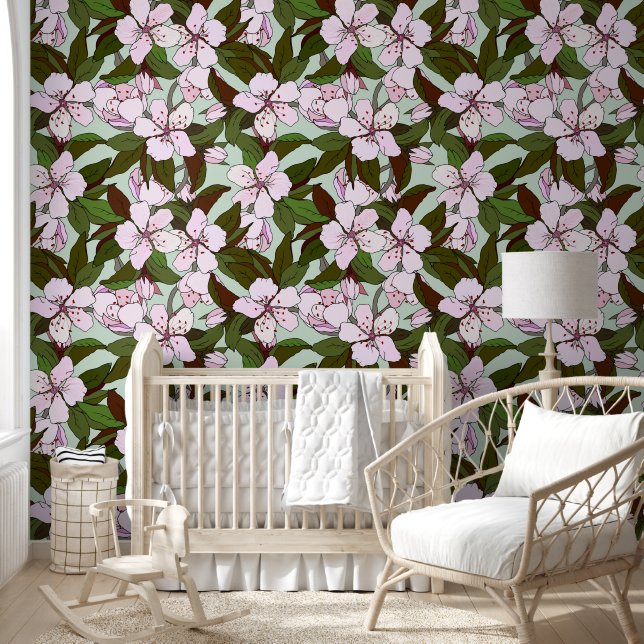 Hübsche handgezeichnete Blume Moderne, elegante Mo Tapete (Kinder)