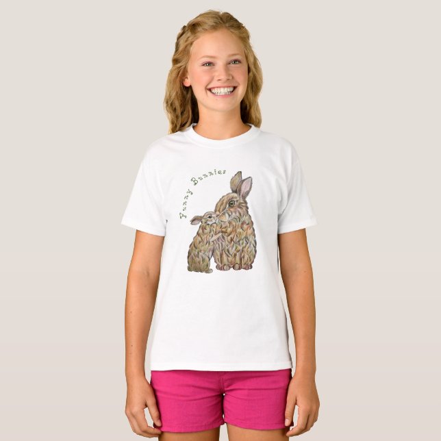 Hübsche Hasen. Zeichnend Stift T-Shirt (Vorne ganz)