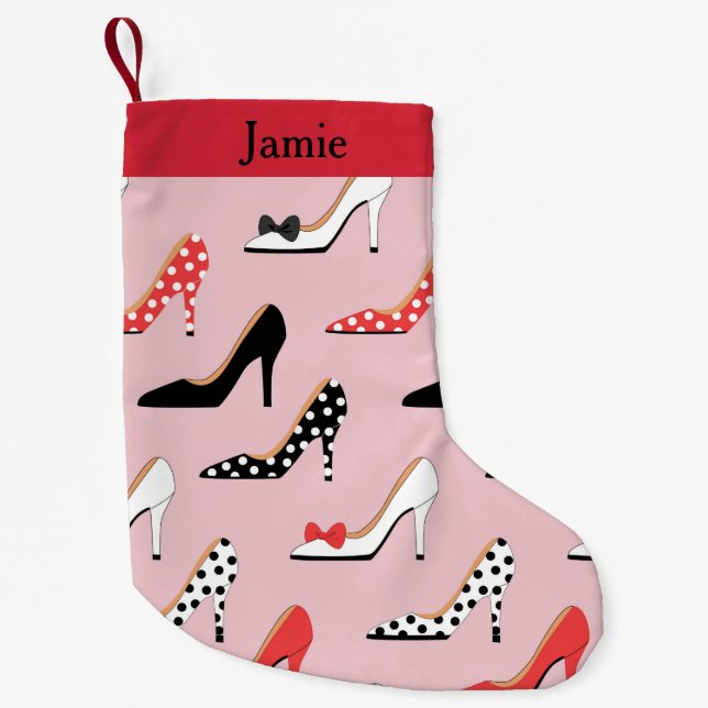 Hübsche Heelse rosa Kleiner Weihnachtsstrumpf (Vorderseite)