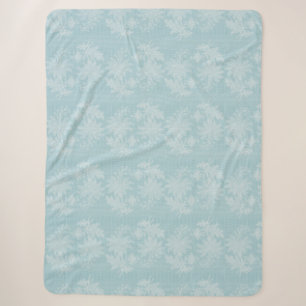 Hübsche hellblaue weiße Blumenfauxspitze Sherpadecke