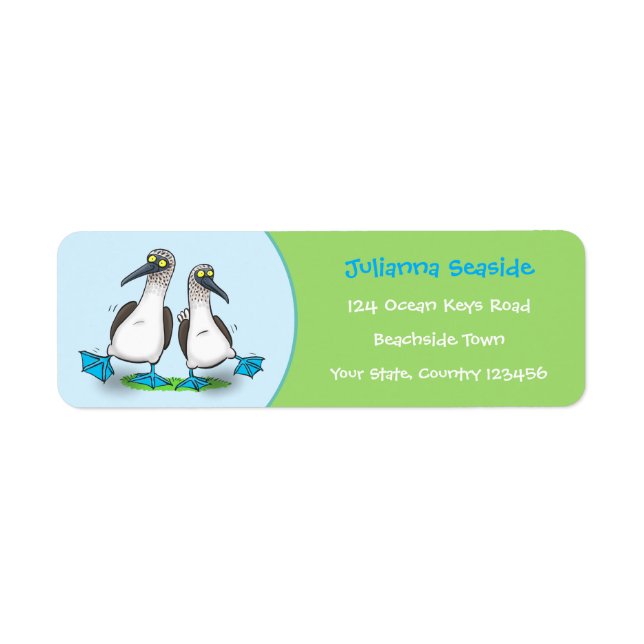 Hübsche, hellblaufüßige Boobies tanzen Cartoon (Vorne)