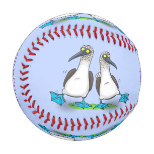 Hübsche, hellblaufüßige Boobies tanzen Cartoon Baseball