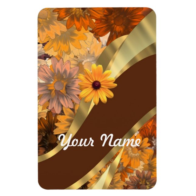 Hübsche Herbstblumenmuster Magnet (Vertikal)