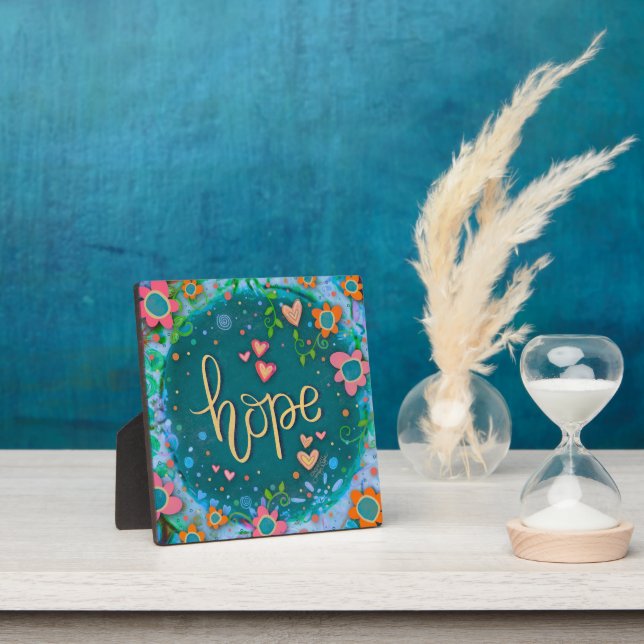 Hübsche Herz Blume Inspirierend Hope Easel Fotoplatte (InSitu)