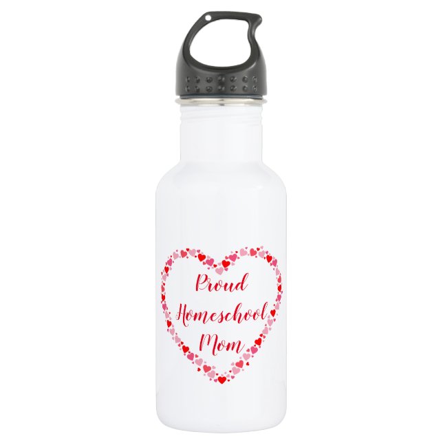 Hübsche Herzen für eine proud-Homeschool-Mama Trinkflasche (Vorderseite)
