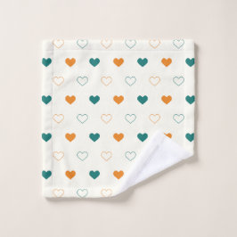 Hübsche Herzen / grüne Orangencreme Badhandtuch Set