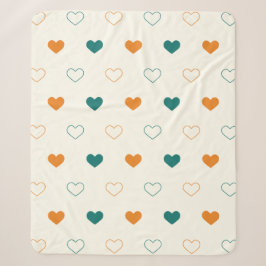 Hübsche Herzen / grüne Orangencreme Sherpadecke