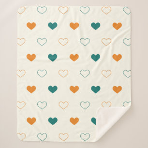 Hübsche Herzen / grüne Orangencreme Sherpadecke