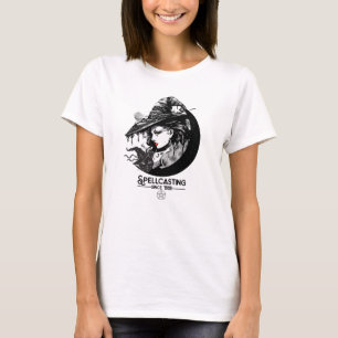 Hübsche Hexe & schwarze Katze Wiccan Wicca Zaubere T-Shirt