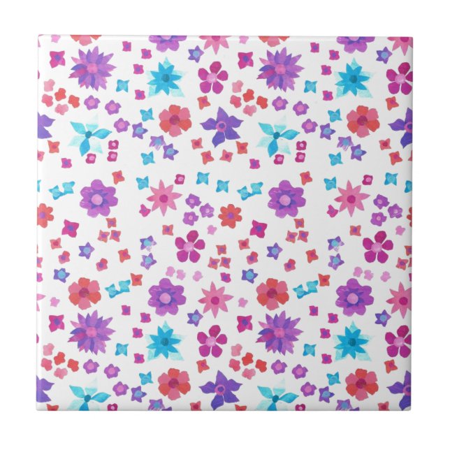 Hübsche Hippy-Blume-Power-Keramik Fliese (Vorderseite)