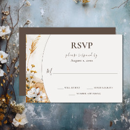 Hübsche Hochzeit der Wildblume Boho RSVP Karte