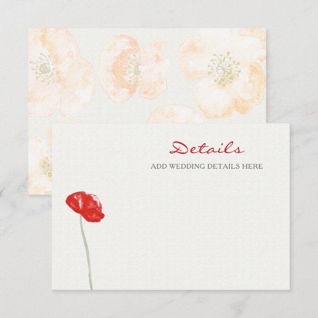 Hübsche Hochzeit Roter Pfeffer Begleitkarte (Vorne/Hinten)
