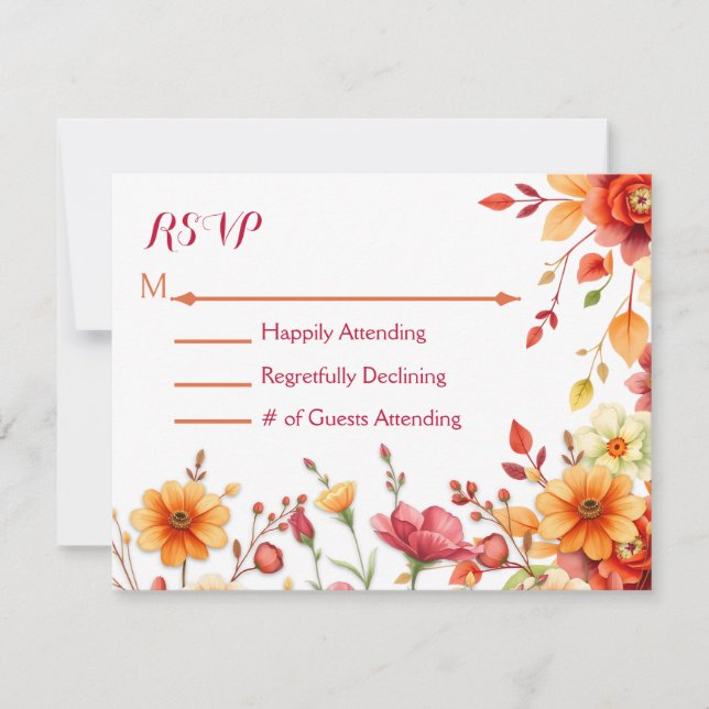 Hübsche Hochzeit RSVP Karte (Vorderseite)