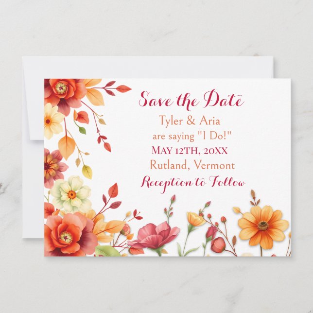 Hübsche Hochzeit Save The Date (Vorderseite)